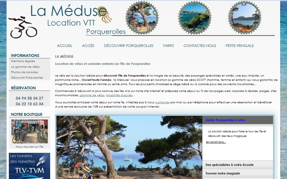 la-meduse-location de vélos Porquerolles