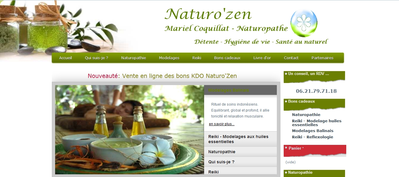 Site vitrine de Mariel Coquillat: naturopathe, maître Reiki à Carqueiranne