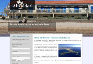 Site internet vitrine de la résidence de vacances Altitude Zéro Giens Hyères